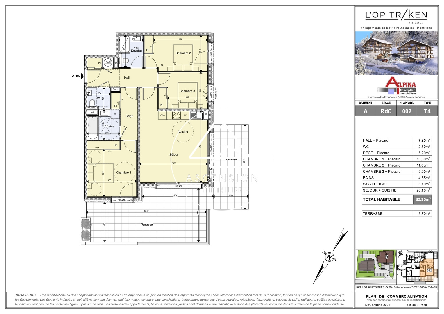 vente appartement MONTRIOND