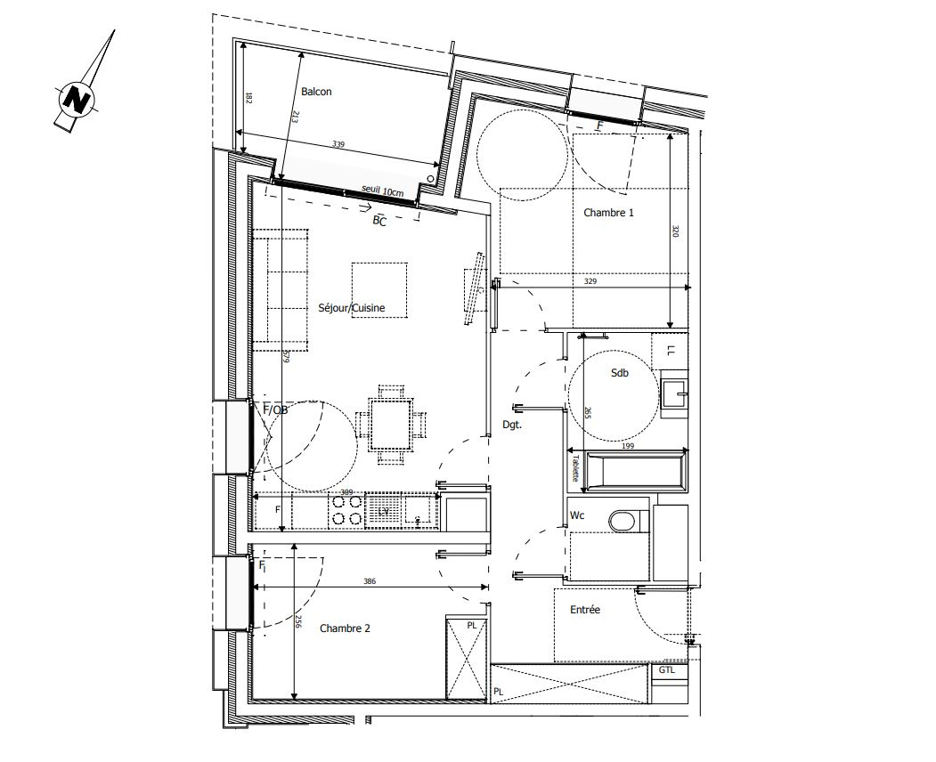 Maison 3 pièces - 60 m² 