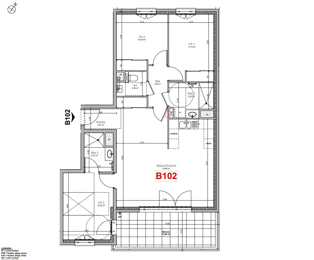 Appartement 4 pièces - 85 m² 