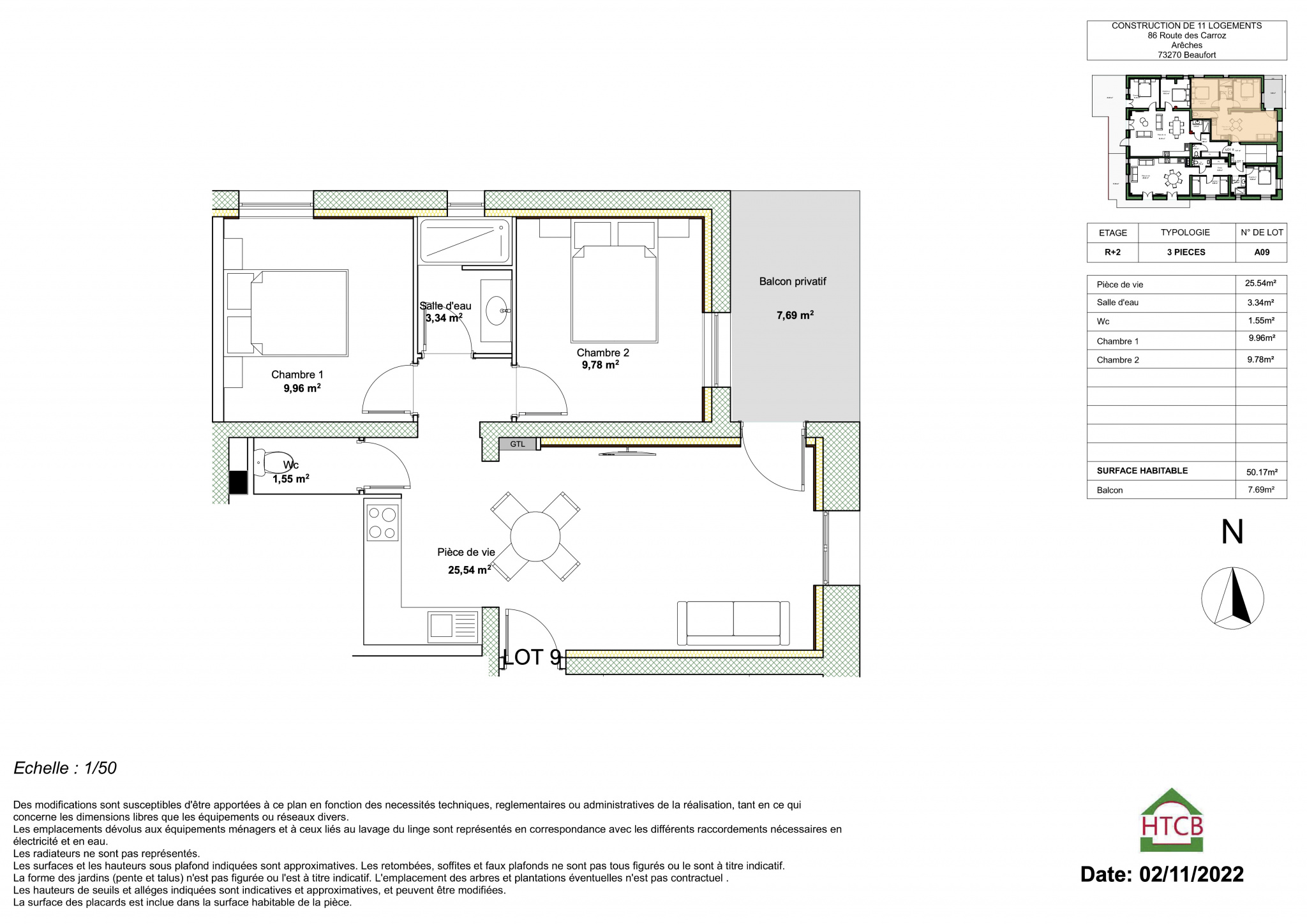 Appartement 3 pièces - 50 m² ARECHES